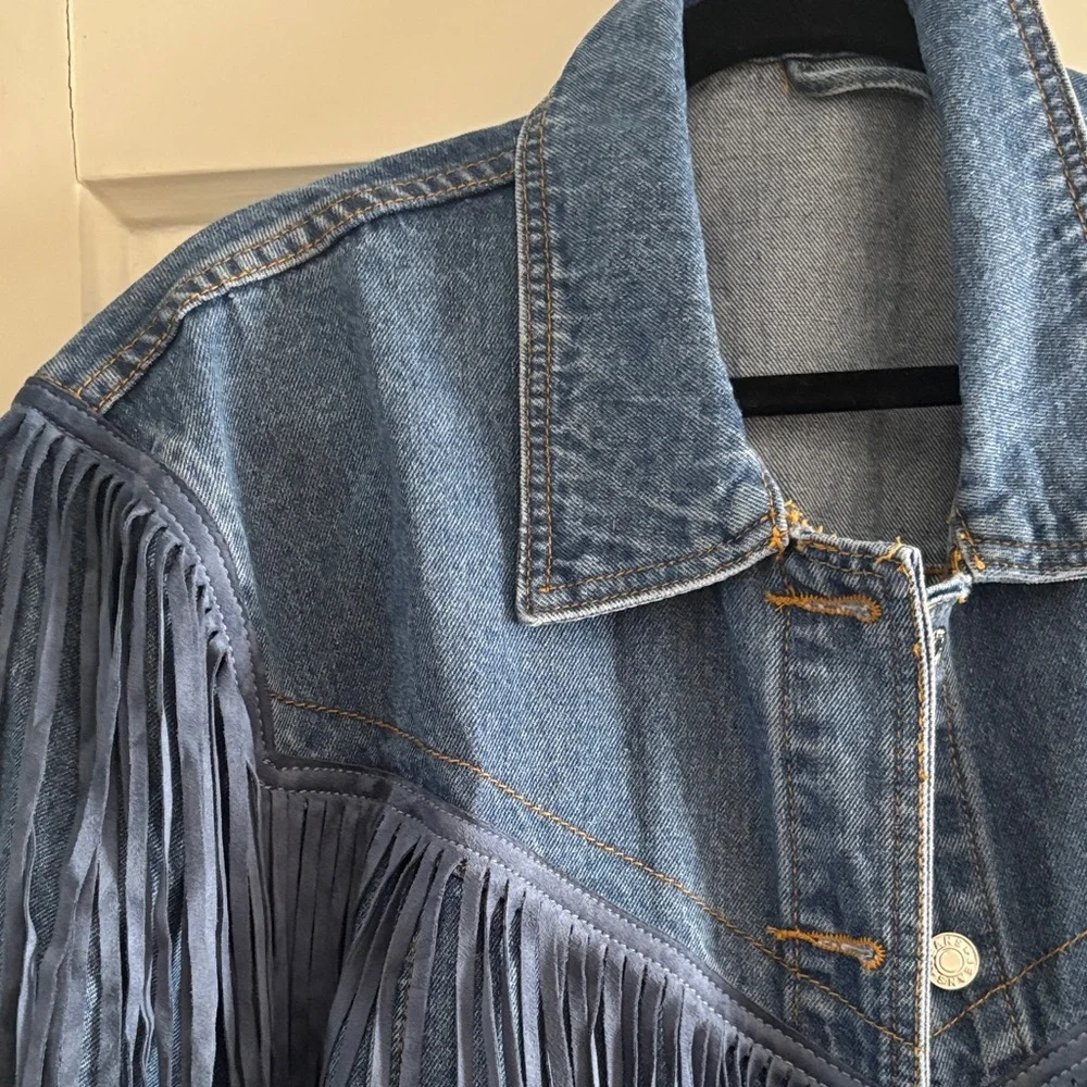 Denim Fringe Jacket - Festival Jacket - Picture 3 of 4